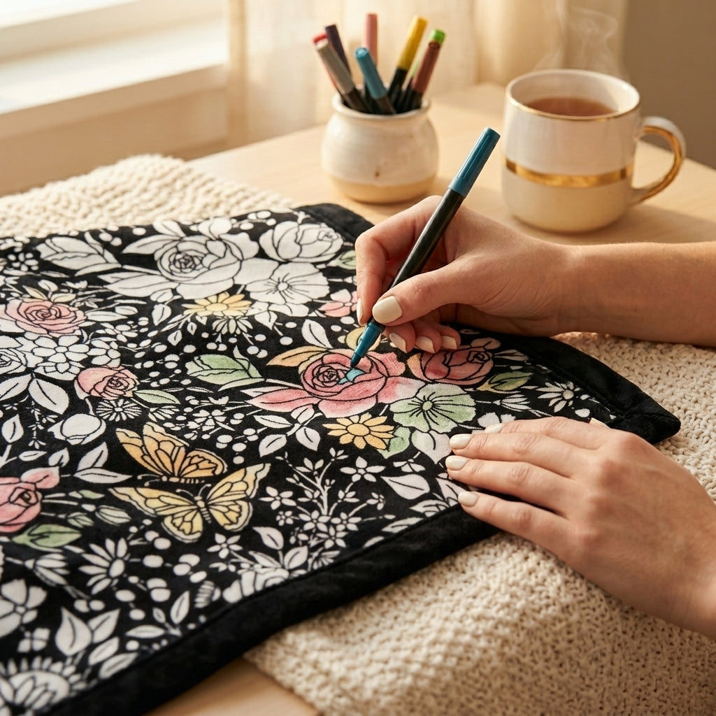 Calm Canvas Coloring Blanket
