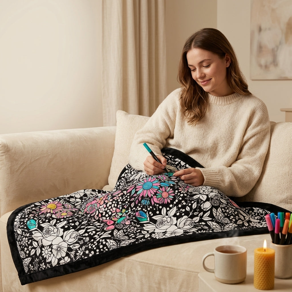 Calm Canvas Coloring Blanket