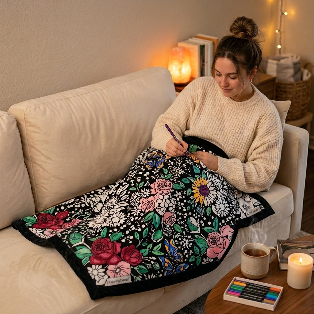 Calm Canvas Coloring Blanket
