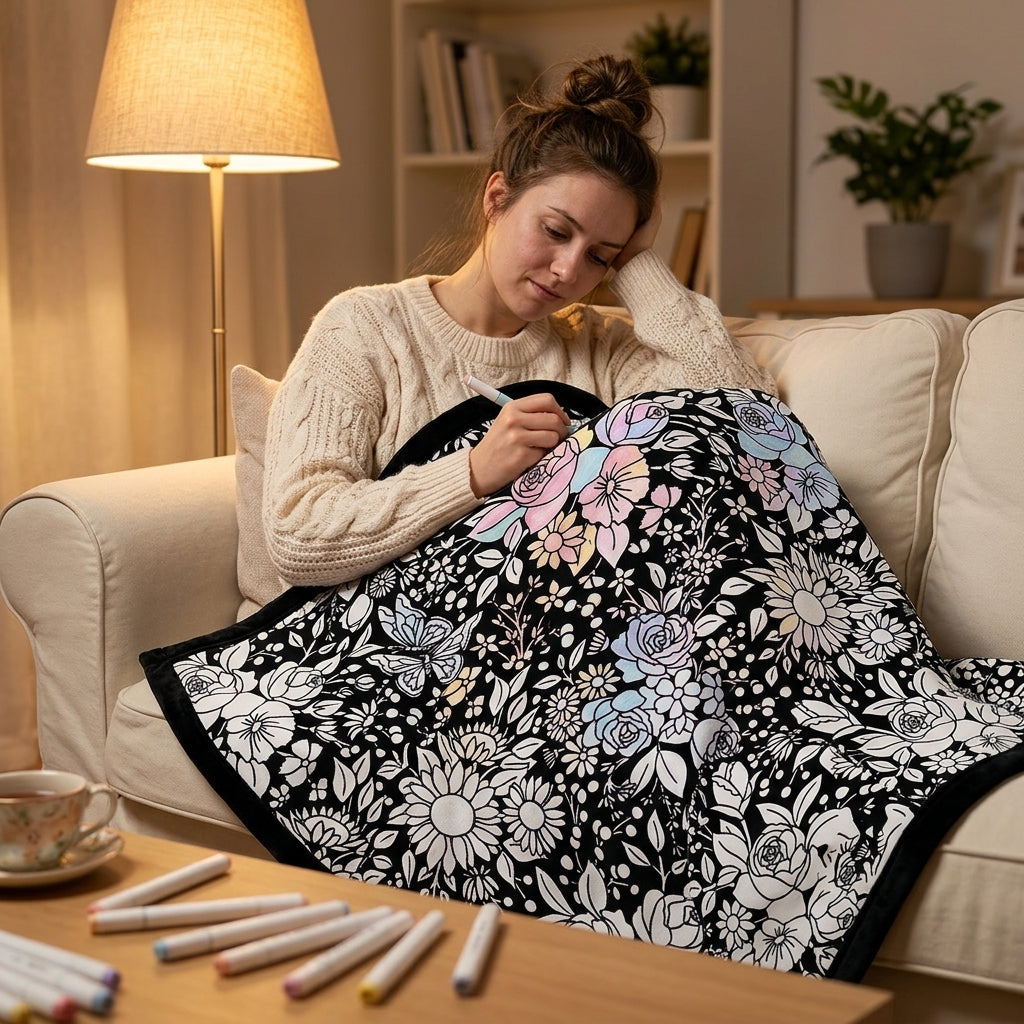 Calm Canvas Coloring Blanket