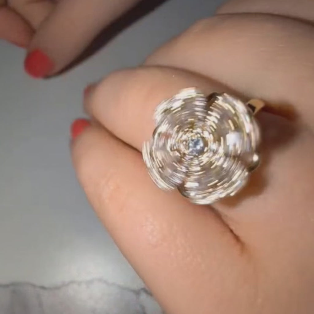 Rotating Clover Anxiety Ring